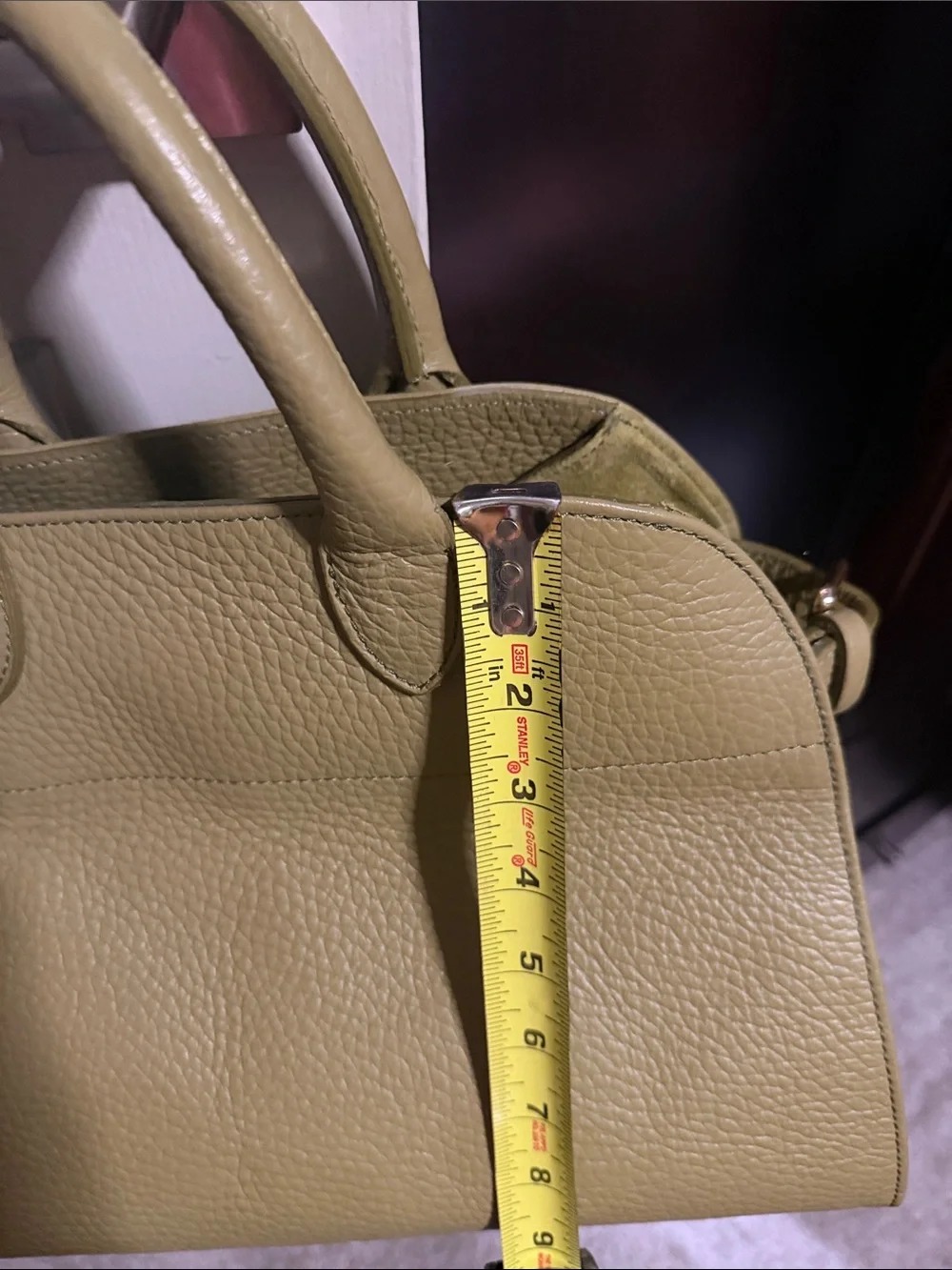 Anna Paola Sage Green Leather Suede Handbag Shoulder Crossbody Purse